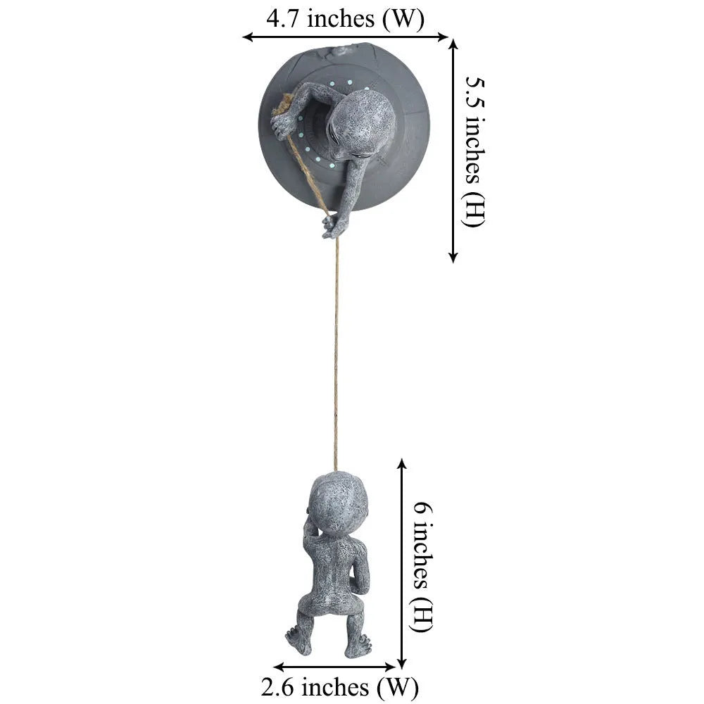 Grey carved resin alien tree sculpture for outdoor garden decoration