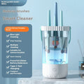 White rechargeable electric cleaning brush for makeup tools with USB cable
