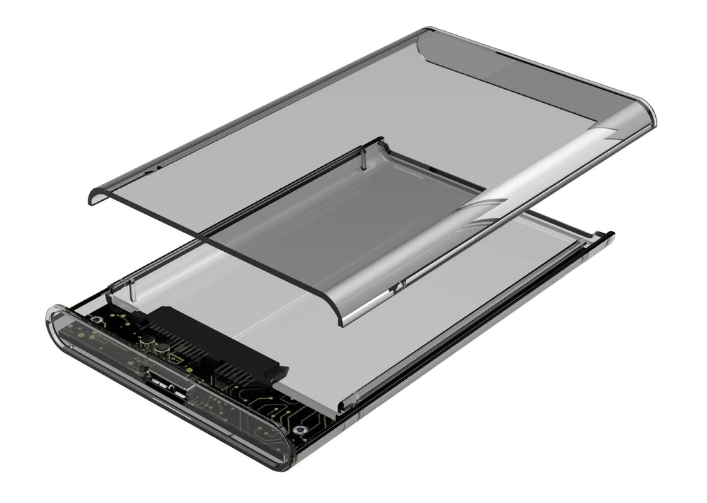Transparent PC hard disk box for 2TB 3TB 4TB SATA drive with USB interface
