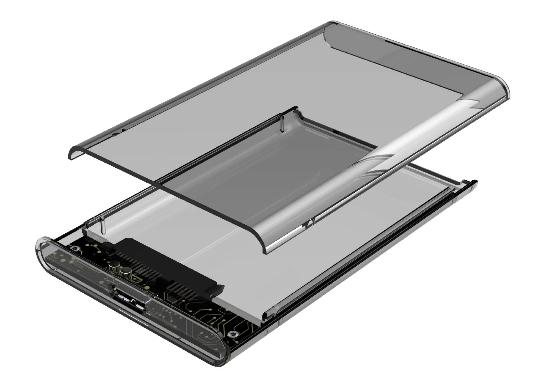 Transparent PC hard disk box for 2TB 3TB 4TB SATA drive with USB interface