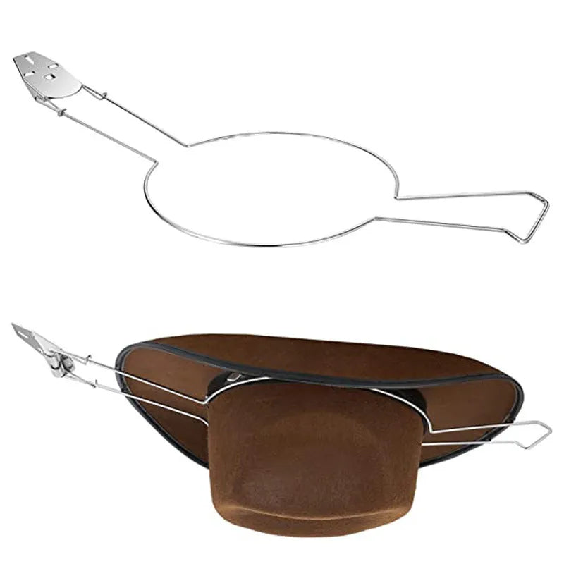 Brown chrome-plated metal hat stand for car interior organisation