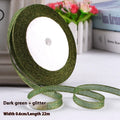 0.6cm wide polyester gift packaging ribbon roll in multiple colour options including gold leaf and jade pink
