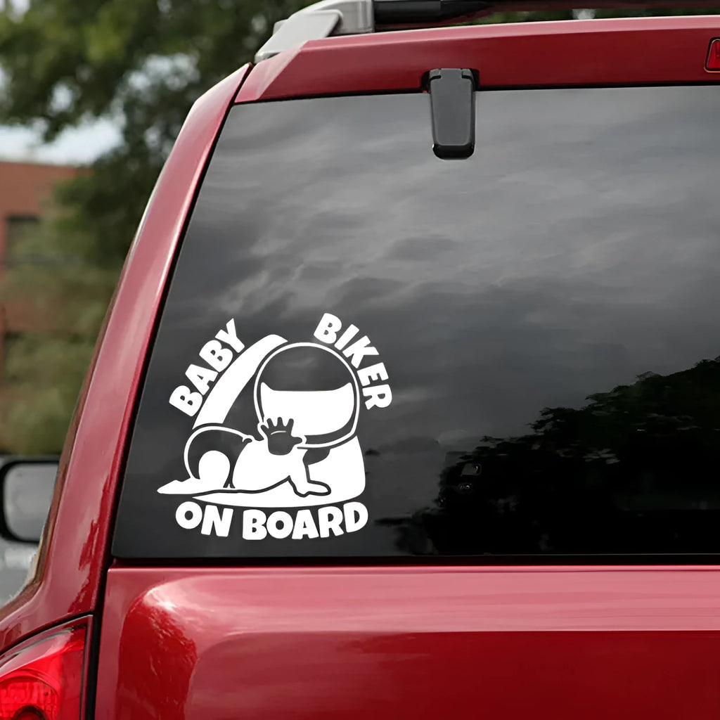 Reflective black and white BABY ON BOARD personality warning sticker for car window
