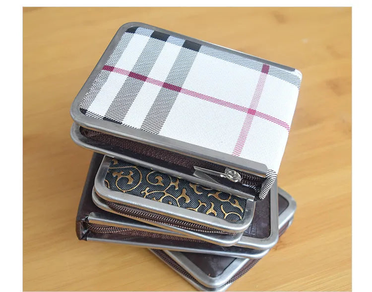 Stainless steel 9-piece nail clipper and manicure tool set in a compact case with random colour finish