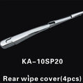 Hyundai 2010 rear window wiper cover trim set, four ABS plastic pieces with silvery finish