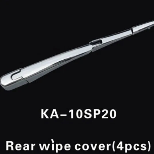 Hyundai 2010 rear window wiper cover trim set, four ABS plastic pieces with silvery finish