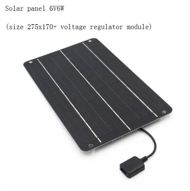 Solar panel with attached fan unit and USB port for mobile phone charging