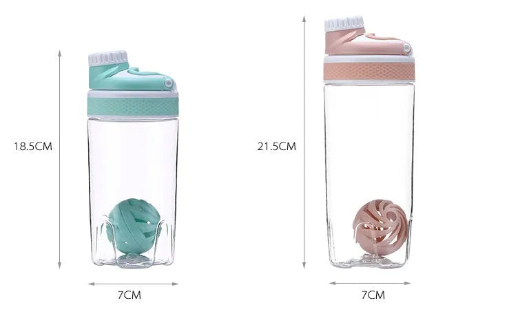 550ml protein nutrition shaker cup in blue, sealed lid, single-layer design for outdoor office use