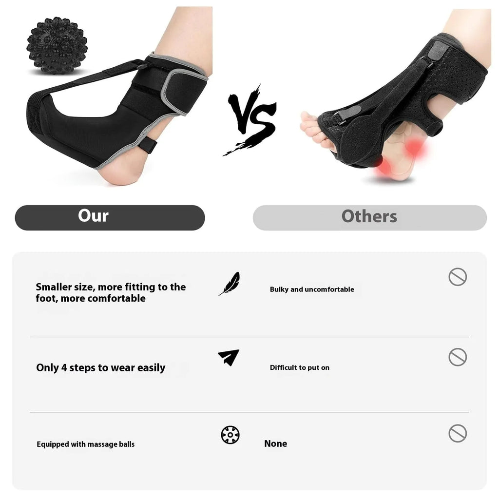 Adjustable neoprene foot dropping night splint unisex black and gray with stretch strap