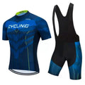 Cycling jersey and shorts set for summer road and mountain bike riding with moisture wicking properties
