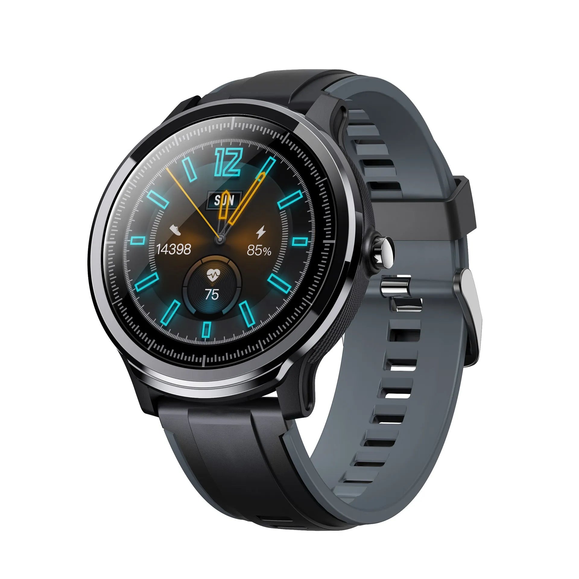 Kospet PROBE smart watch with 1.3-inch screen on a silicone wrist strap in green colour.