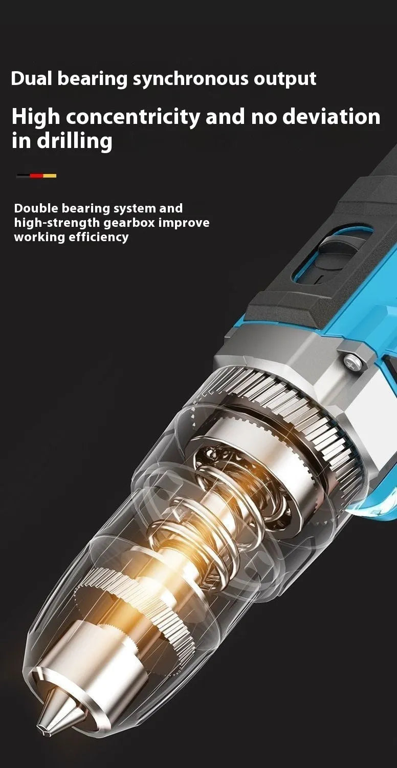 12V dual speed impact pistol drill electric screwdriver with plastic storage box and luxury packaging