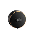 Black automatic sensing foam dispenser with USB port mounted on bathroom wall