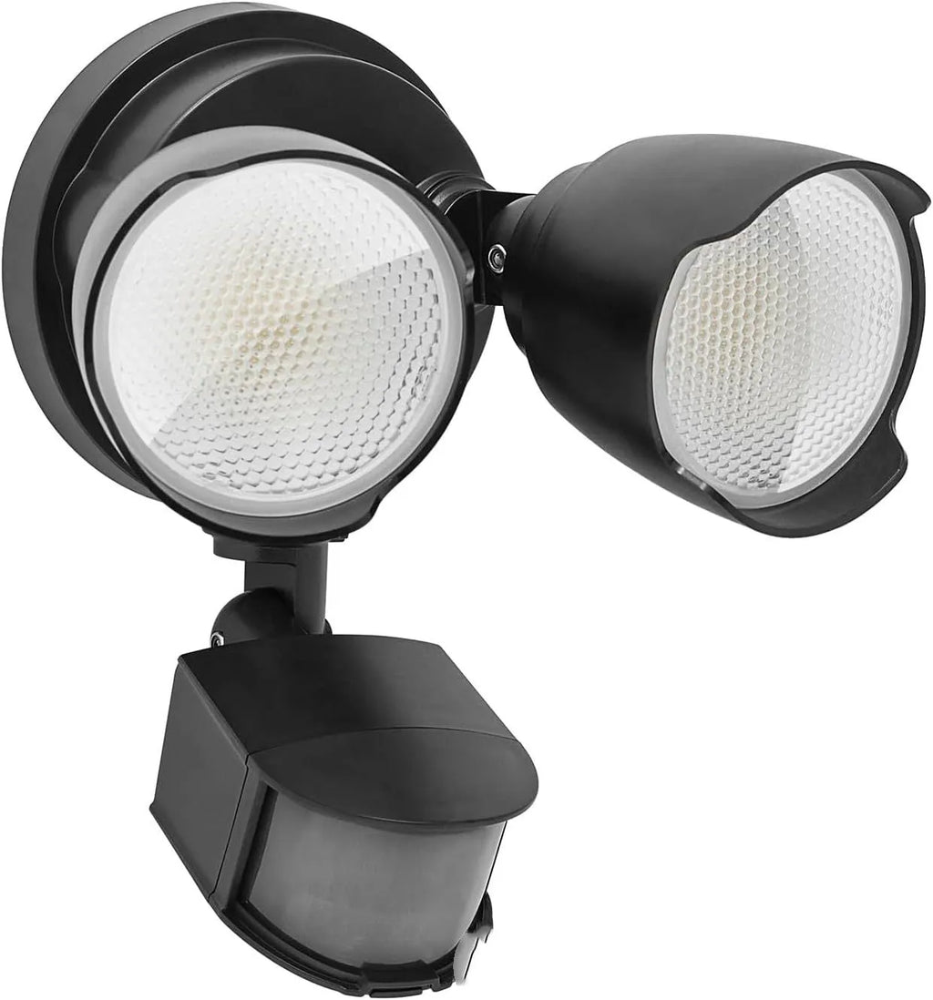 White LED human body induction security lamp with motion sensor for outdoor courtyard or garage lighting