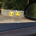 Cartoon bee car decoration with furry texture and swing spring on car dashboard