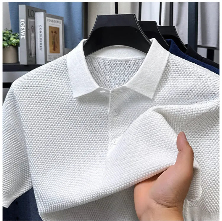 Loose-fit short sleeve cotton pullover sweater in a choice of six colours