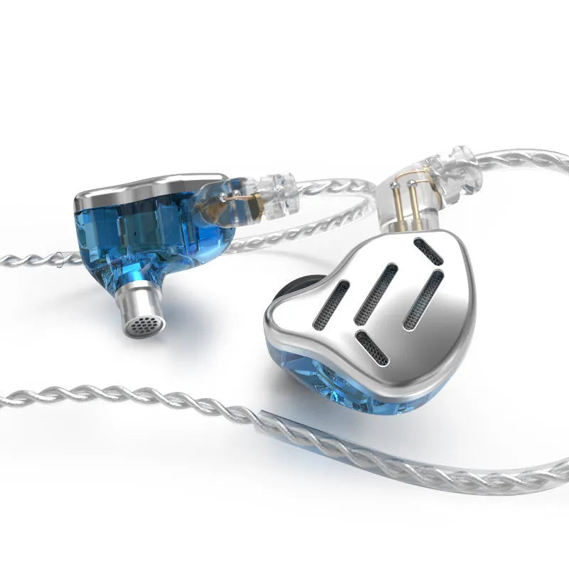 KZ ZAX in-ear headphones in black or silver blue with 3.5mm L-bend plug