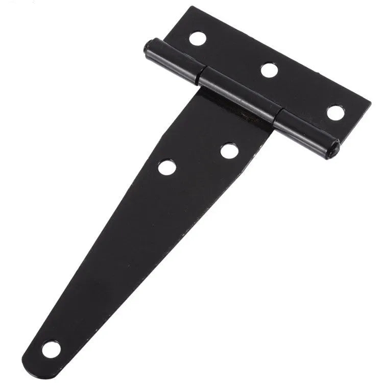 Fixed light T-shaped iron hinge for wooden courtyard doors with straight arm curvature