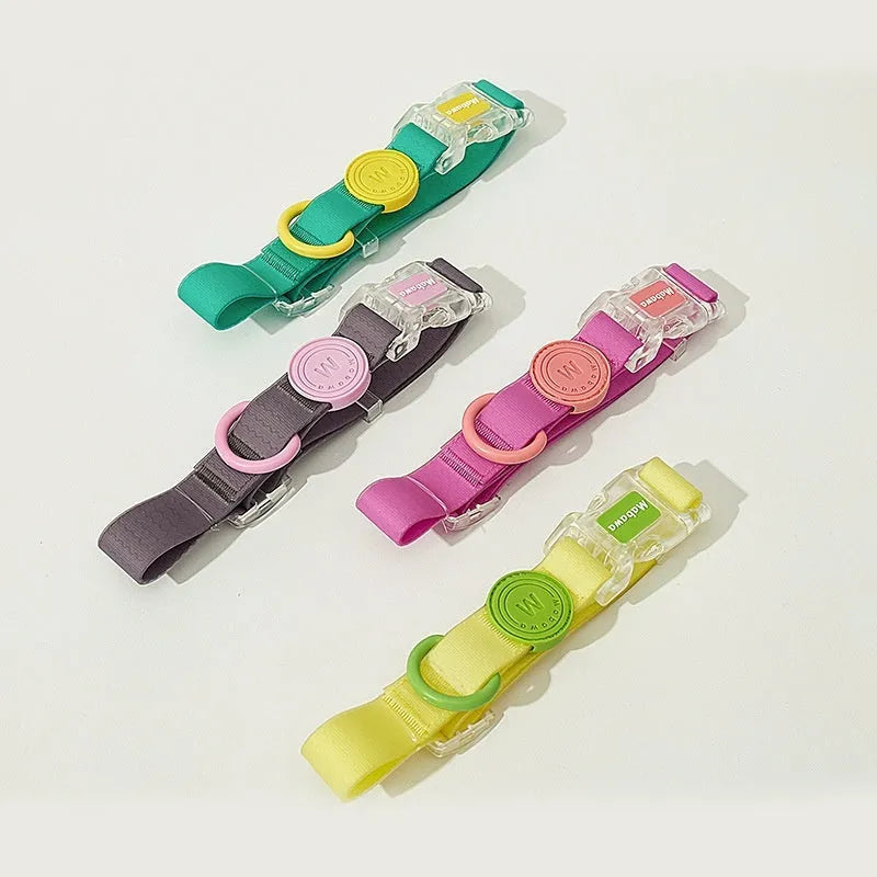 Nylon dog leash and collar set in choice of four colours with hand-holding rope.