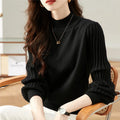 Slim fit half turtleneck shirt in apricot with sunken stripe detail on the front.