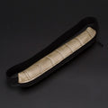 Slim long PU leather pencil case in black crocodile pattern, measuring 16.5 cm