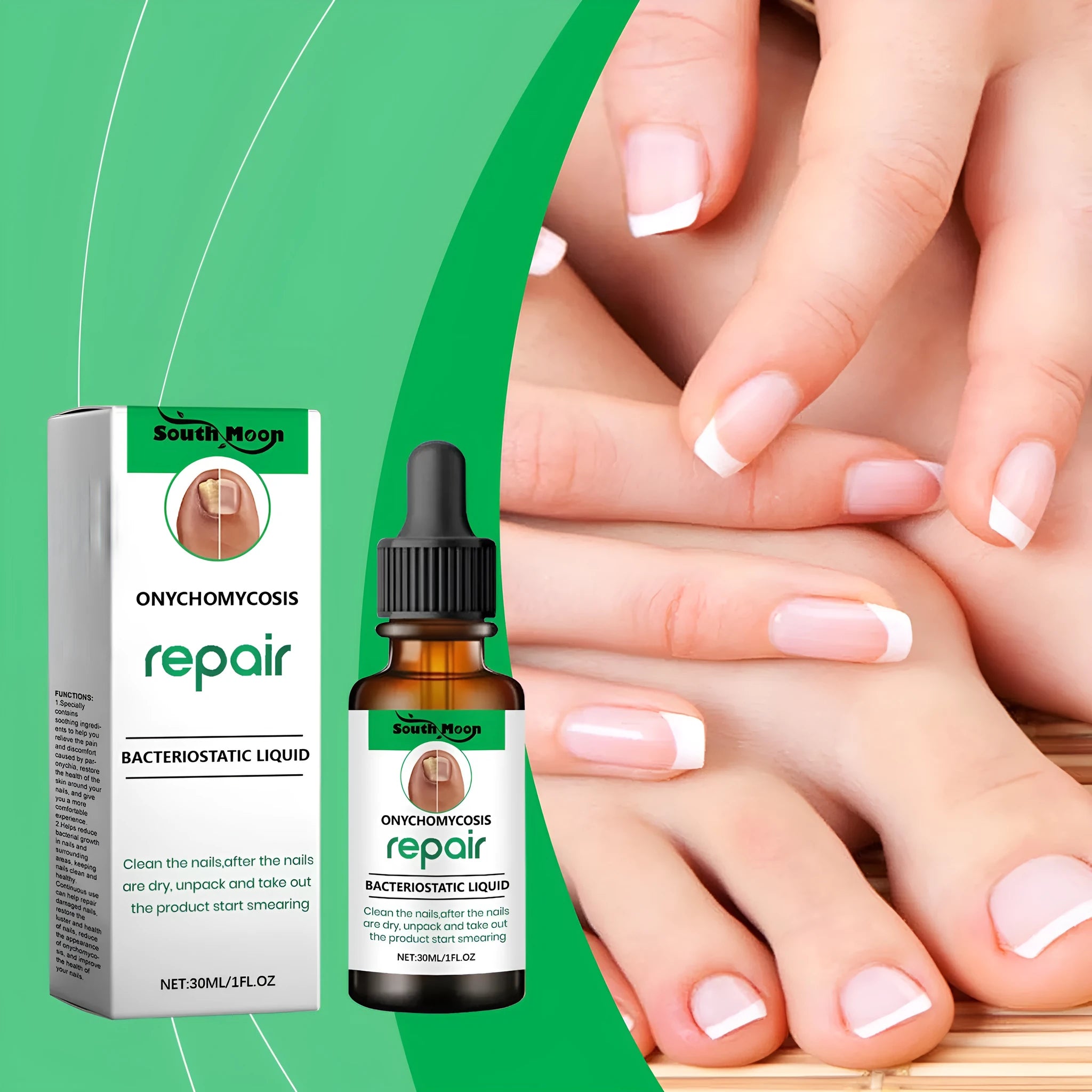 30ml bottle of clear nail nursing solution for daily gentle cleaning