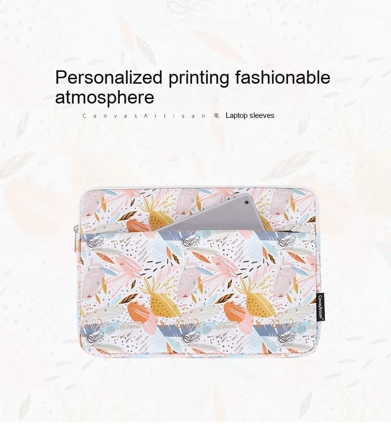 White waterproof 14-inch laptop inner bag made from PU leather with anti-seismic protection