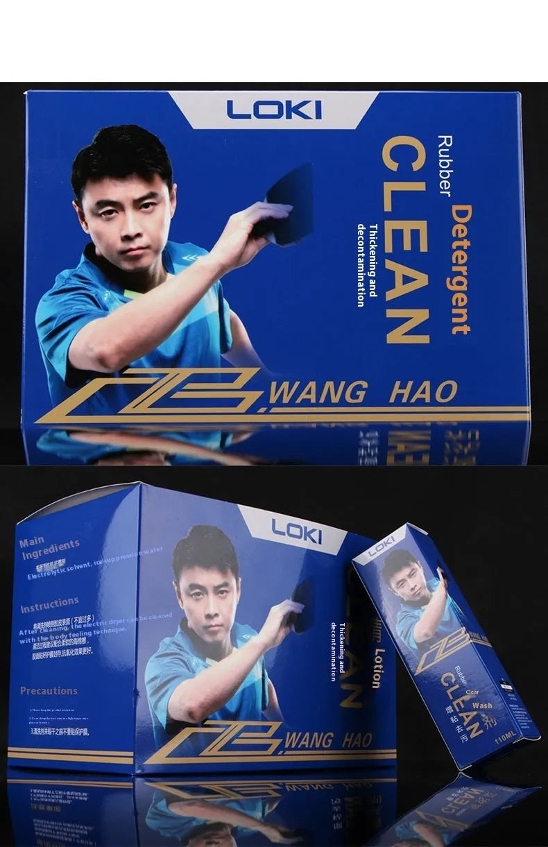 110ml table tennis rubber cleaning liquid bottle with sponge applicator for paddle maintenance