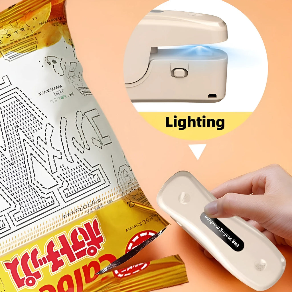 Small USB rechargeable portable sealing machine for kitchen food preservation