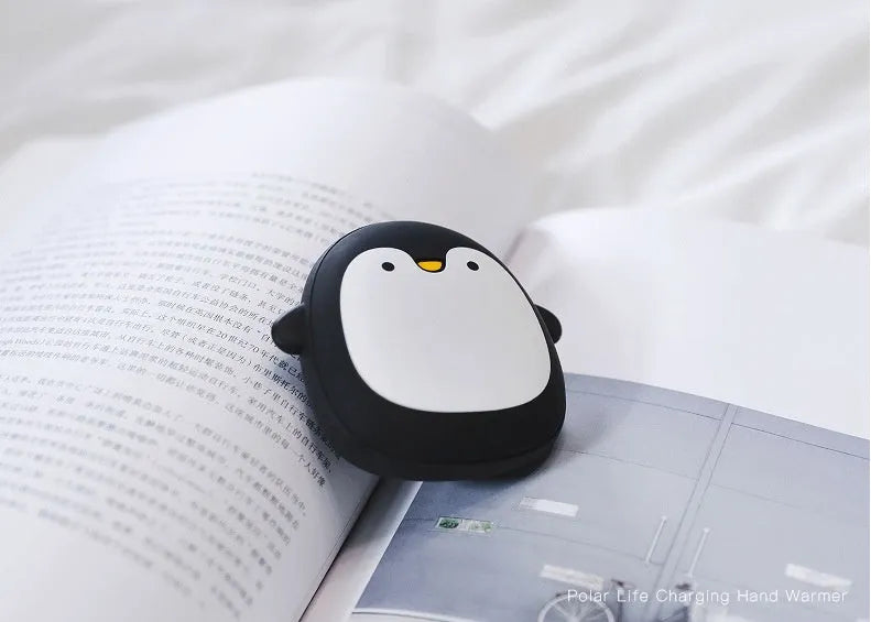 Cartoon penguin polar bear design USB rechargeable electric hand warmer with power bank function