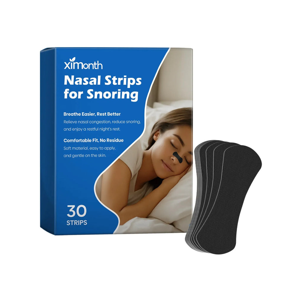 Pack of 30 anti-snoring adhesive nose patches on a white background.