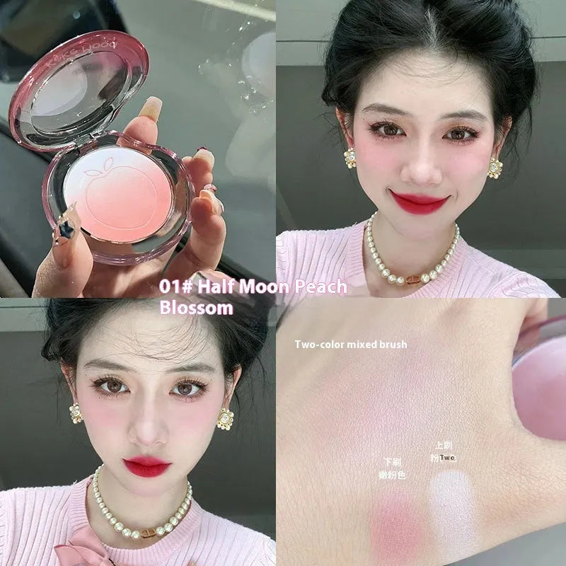 Matte finish powder blusher compact showing gradient colour design