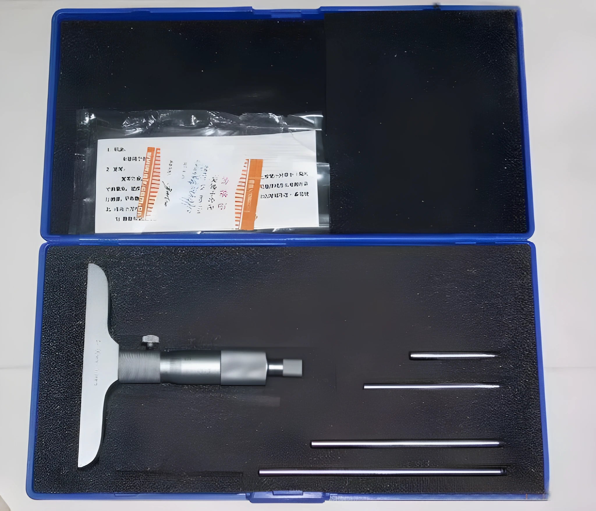 Depth micrometer measuring tool with 0-100 mm range and 0.01 μm resolution
