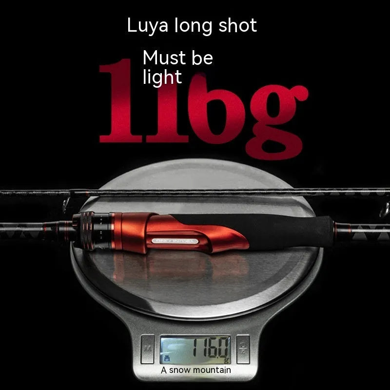 Carbon fishing rod with straight handle or pikestaff design in 210cm and 240cm lengths for light lure fishing