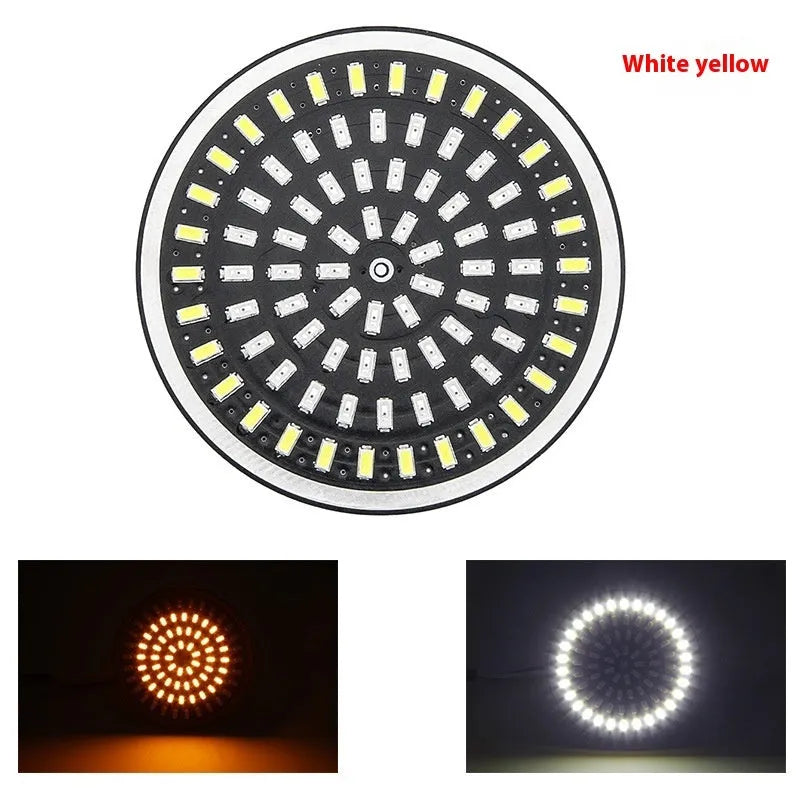 Motorcycle modified steering LED turn signal light front rear 6500K for Harley rubber gel plate 12V