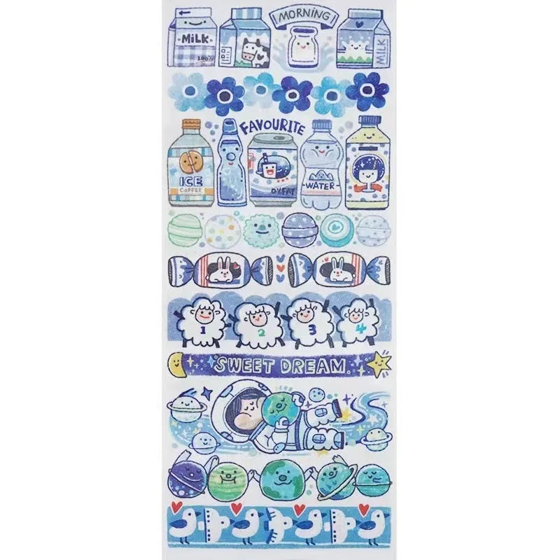 Colourful cartoon character stickers on Japanese paper for haemorrhoid tape packaging customisation