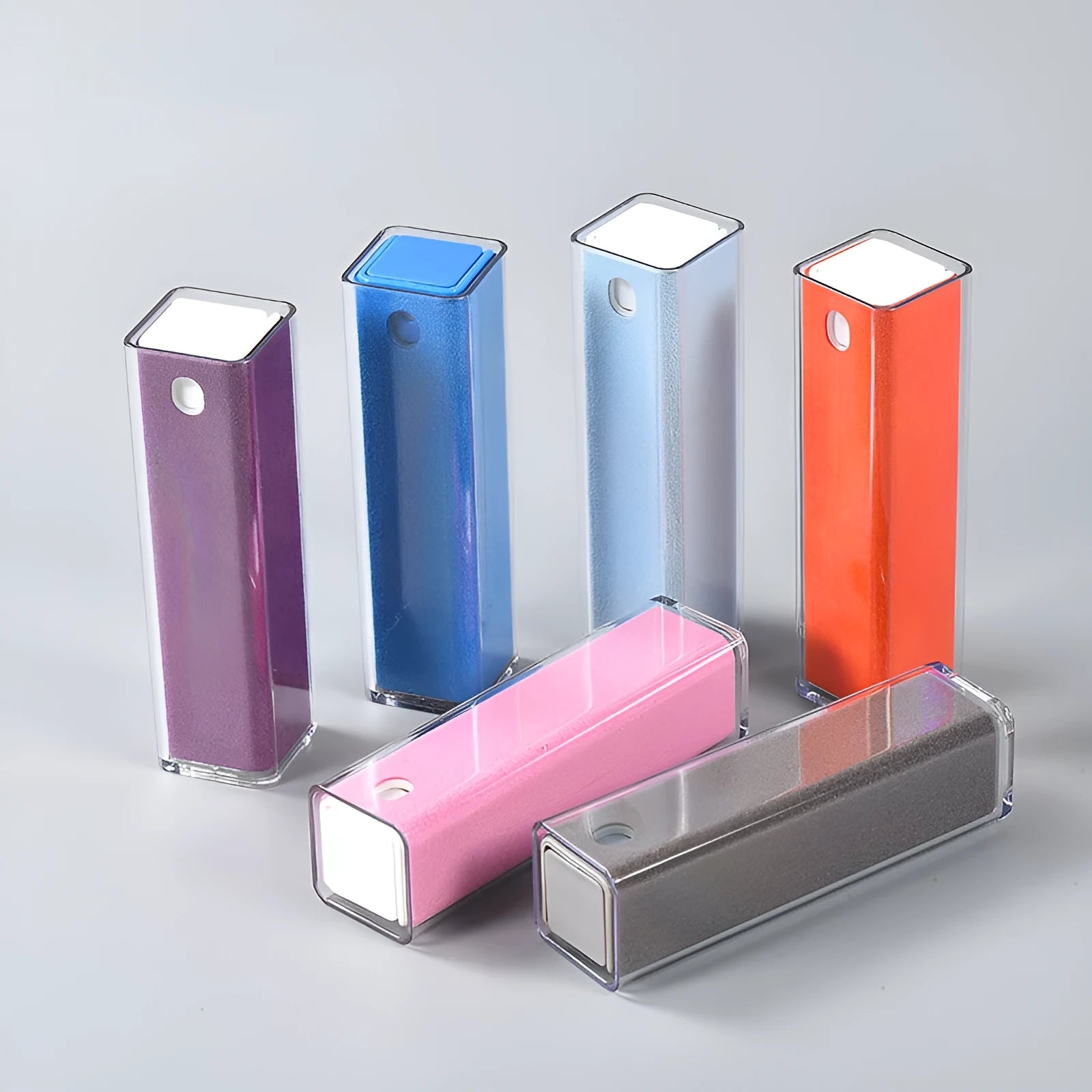 15ml capacity phone screen cleaner spray tool with protective shell in six colour options