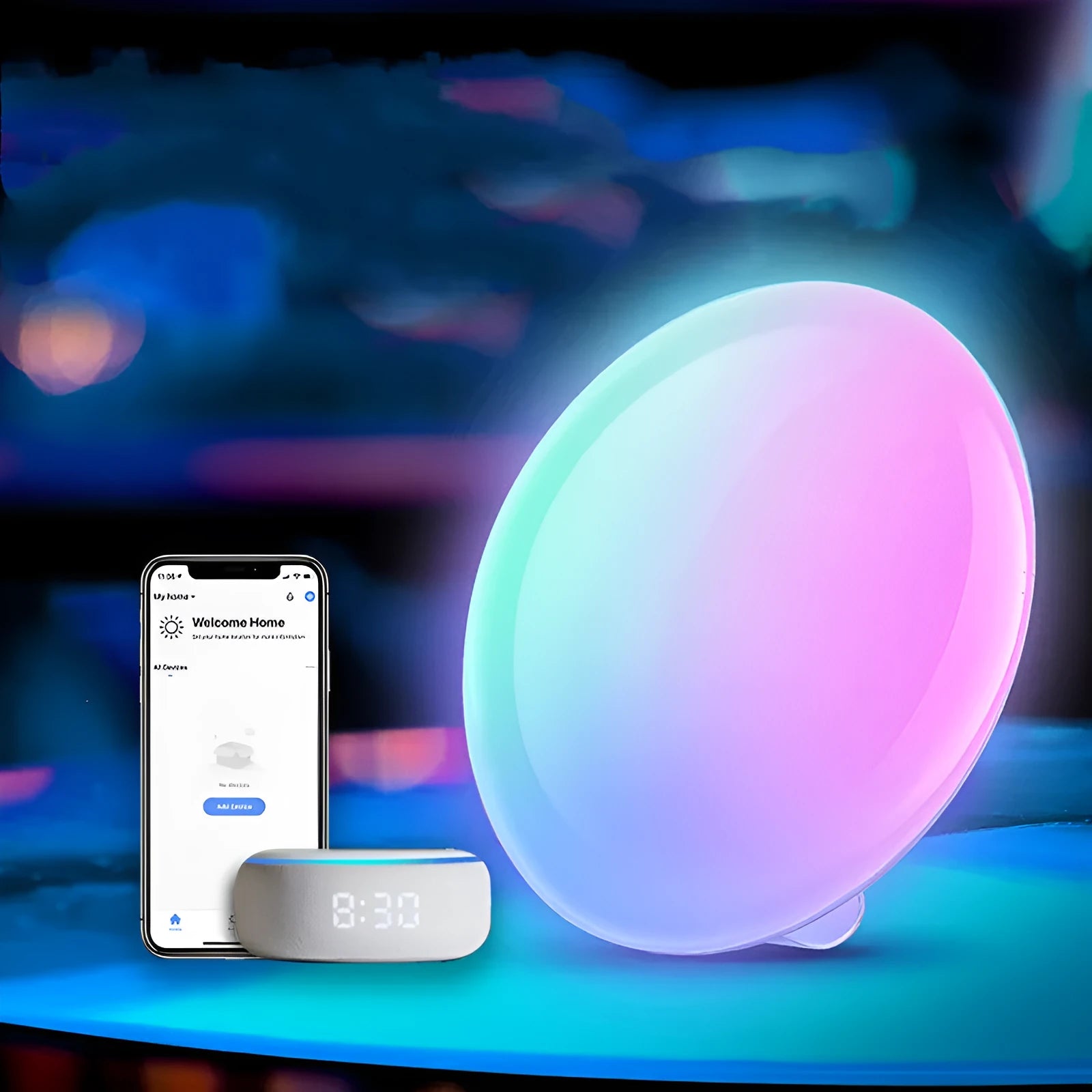 LED colour atmosphere lamp 10W dimmable rechargeable night light with translucent PC shell