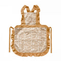 Minimalist cotton linen kitchen apron with X-strap design in solid colour
