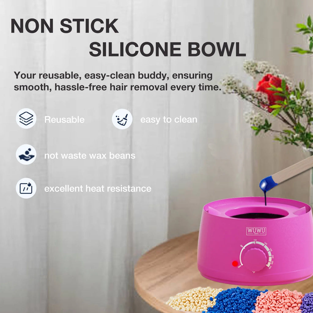 Professional 52-piece waxing kit with wax warmer, hard wax beans, applicator sticks, and aftercare products.