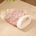 Flannel cat sleeping bag bed measuring 50 by 40 centimetres with pp cotton filling