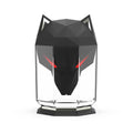 Chrome-plated ultrasonic desktop humidifier with coloured LED lights and USB cable.