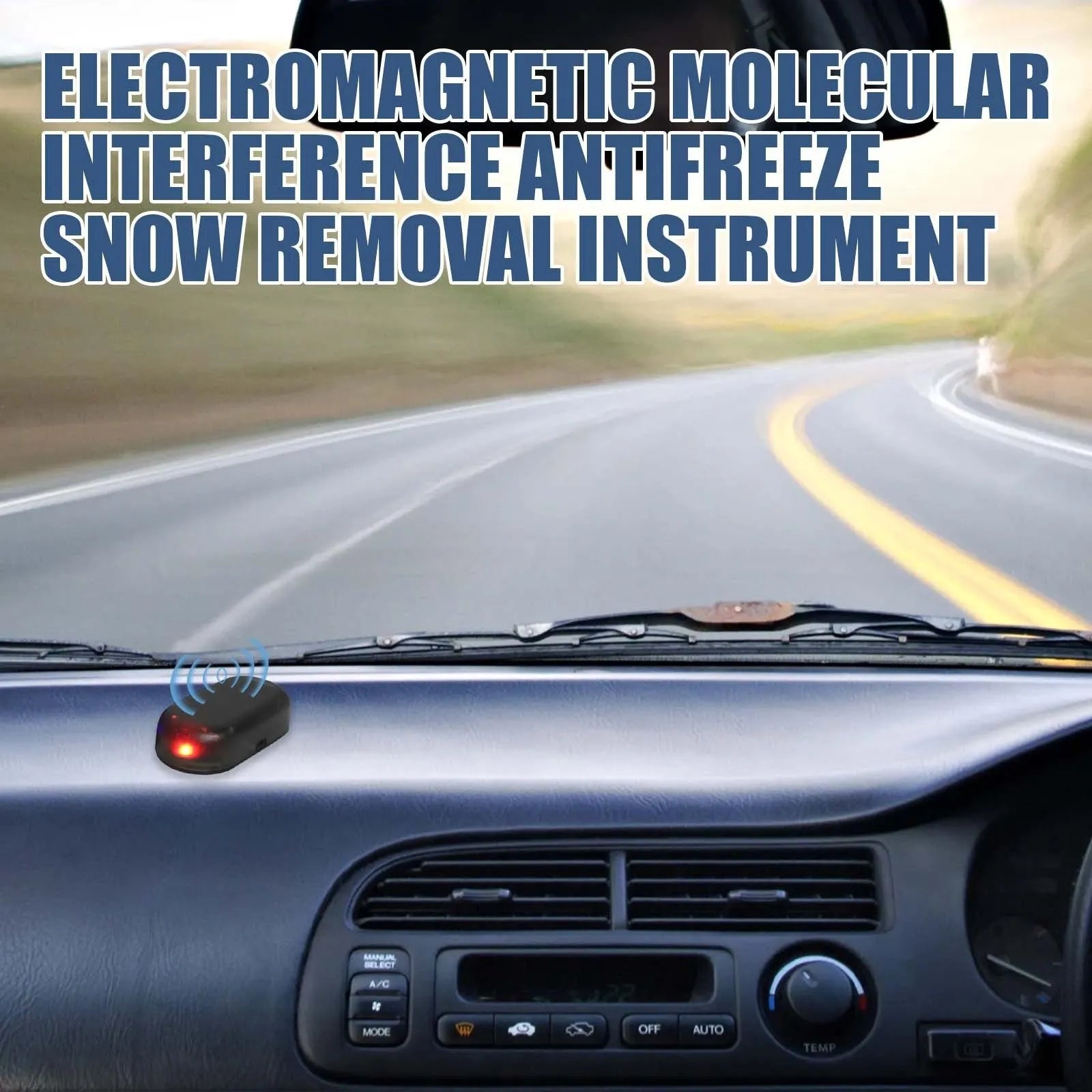 Black car de-icing tool measuring 5cm for winter windscreen snow and ice removal