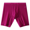 A pair of transparent men's lace boxers in a lengthened cut on a mid waist, shown in one of five available colours.