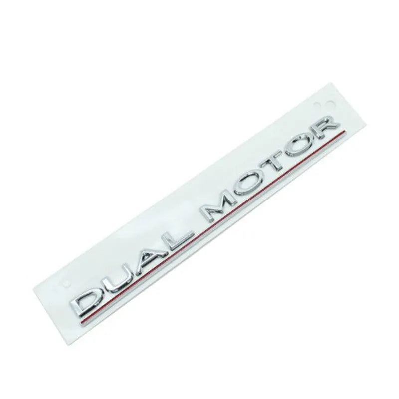 Tesla Model 3 performance bumper sticker in ABS plastic, showing 19x3cm size and colour options.