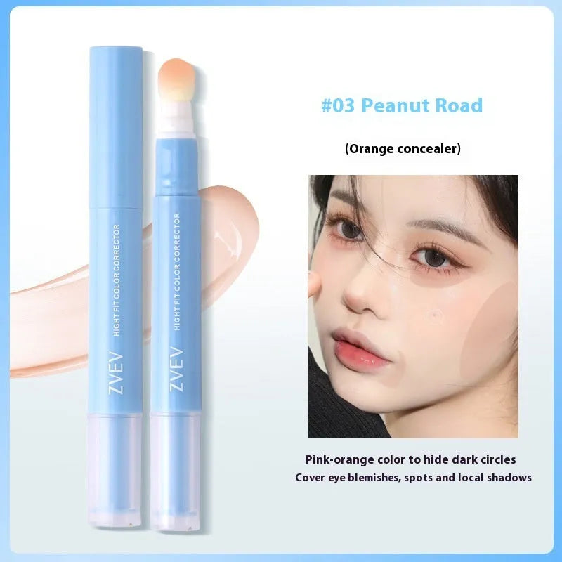 Concealer pen with sponge brush head and cream, shown in 1.5g size with three colour shade options.