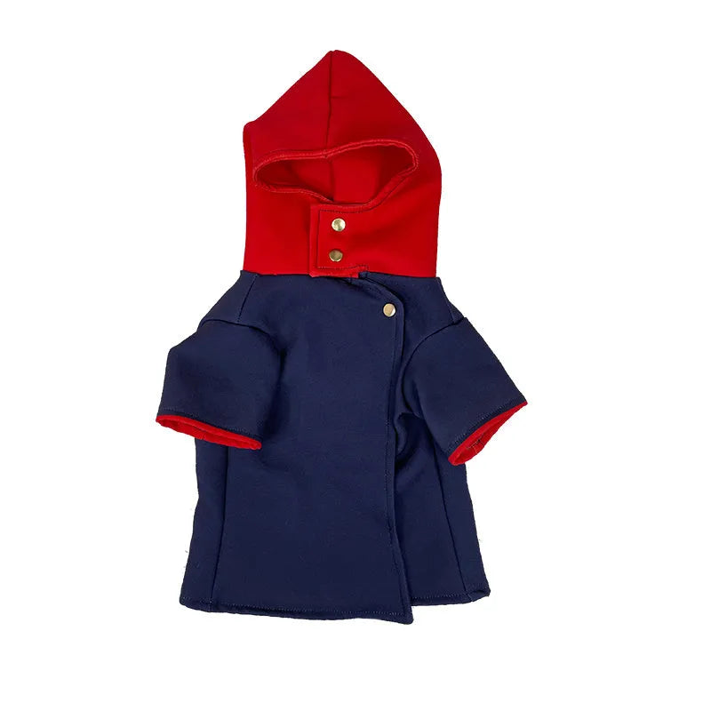 Small or medium sized hoodie for a cat or dog used as a photo prop.