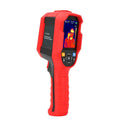 UTi-series handheld infrared thermal imaging camera with display screen on a workbench.