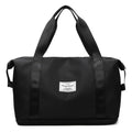 Large capacity Oxford cloth shoulder bag in lake green with multiple zippered pockets for travel