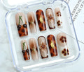Handmade heavy industry love nail art decal set with jelly glue, rubbing strip, and nail patch in three size codes